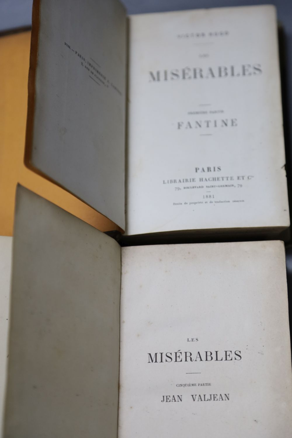 Victor Hugo - Les Miserables, 1881 and 1882, two volumes